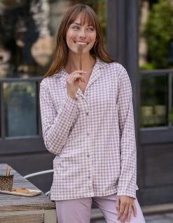 Pyjama Imprimé Carreaux - Col Tailleur -Boutique De Lingerie De Mode 703240 C02 zoomx vue4