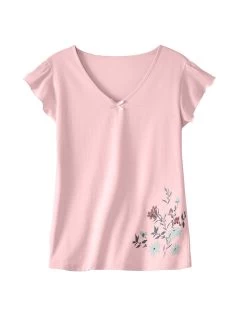 Tee-shirt Pyjama Manches Courtes Imprimé Placé 9 Tee-shirt Pyjama Manches Courtes Imprimé Placé -Boutique De Lingerie De Mode 703363 C01 zoomx vue4
