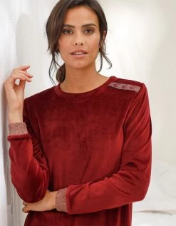 Chemise De Nuit Velours Stretch, Détails Scintillants -Boutique De Lingerie De Mode 703408 C01 zoomx vue4