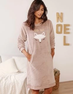 Chemise De Nuit Polaire, Manches Longues