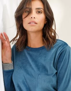 Pyjama Pantalon Velours Stretch Détails Scintillants -Boutique De Lingerie De Mode 703468 C01 zoomx vue4