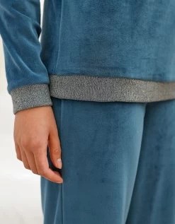 Pyjama Pantalon Velours Stretch Détails Scintillants -Boutique De Lingerie De Mode 703468 C01 zoomx vue7