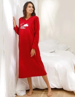 Chemise De Nuit Longue Nuages En Micro-polaire -Boutique De Lingerie De Mode 703472 C01 zoomx vue3