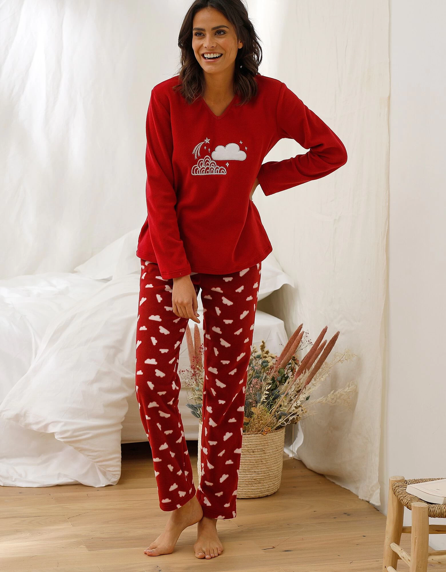 Pyjama Complet Nuages, Polaire Et Manches Longues 4 Pyjama Complet Nuages, Polaire Et Manches Longues – Image 2