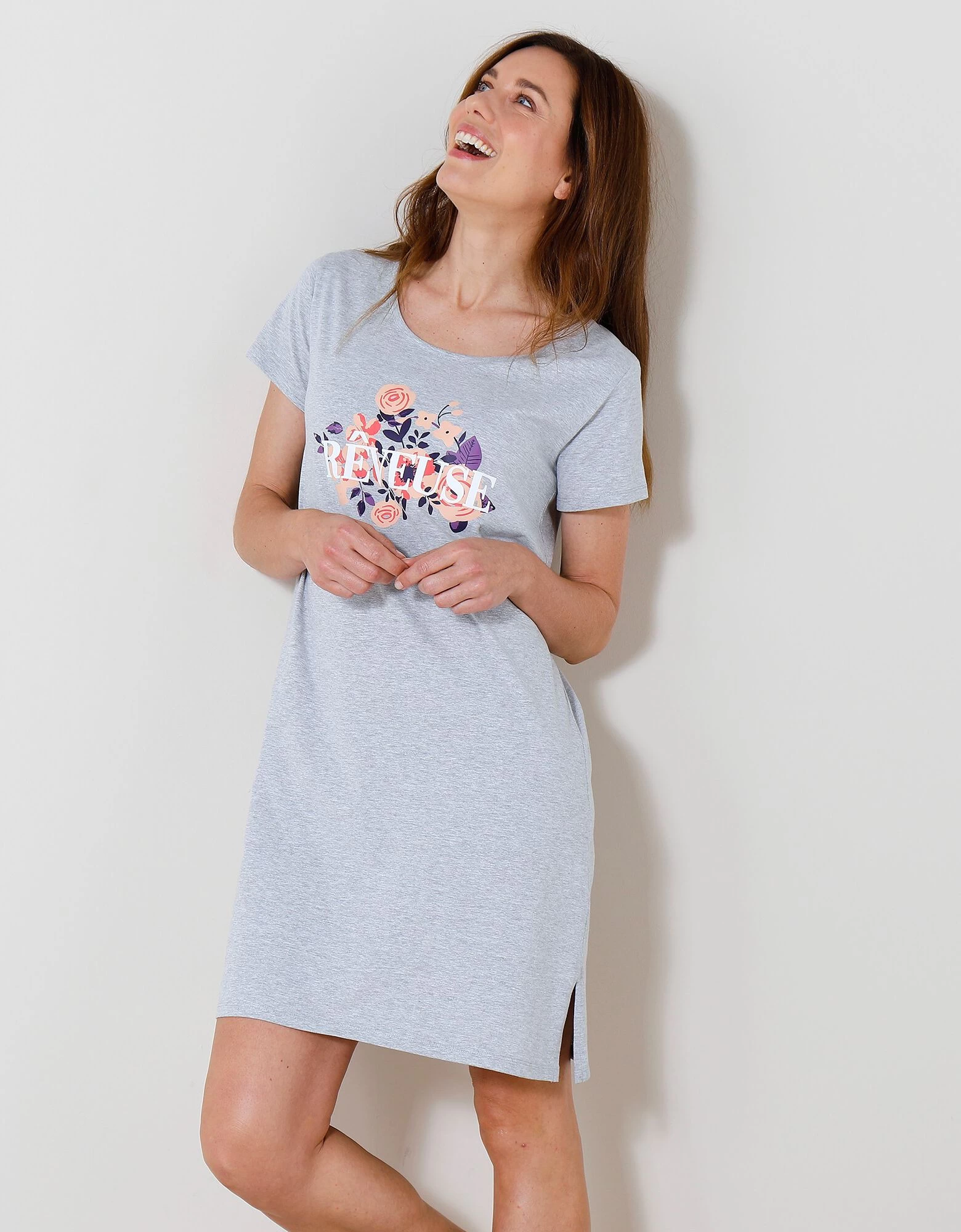 Chemise De Nuit Courte Imprimé "Rêveuse" 3 Chemise De Nuit Courte Imprimé "Rêveuse"