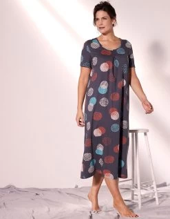 Chemise De Nuit Longue Imprimée Graphique -Boutique De Lingerie De Mode 703503 C01 zoomx vue5