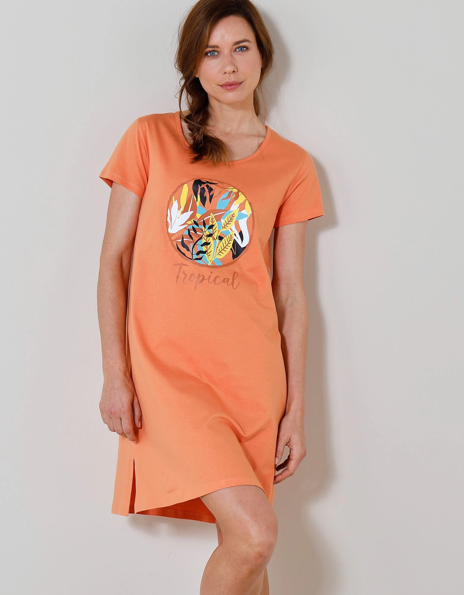 Chemise De Nuit Courte Imprimé "Tropical" 3 Chemise De Nuit Courte Imprimé "Tropical"