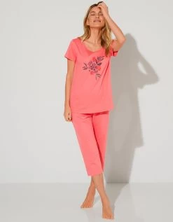 Pyjacourt Coton Imprimé "bouquet" -Boutique De Lingerie De Mode 703554 C01 zoomx vue4