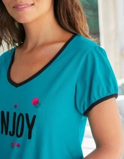Tee-shirt Manches Courtes Coton Uni Imprimé Placé "Enjoy" -Boutique De Lingerie De Mode 703593 C02 zoomx vue6