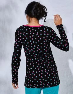 Tee-shirt Manches Longues Coton Enjoy Imprimé Pois -Boutique De Lingerie De Mode 703597 C01 zoomx vue3