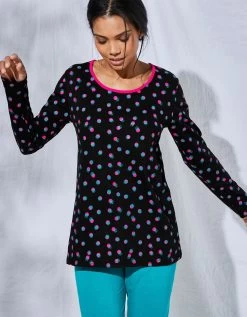 Tee-shirt Manches Longues Coton Enjoy Imprimé Pois -Boutique De Lingerie De Mode 703597 C01 zoomx vue5