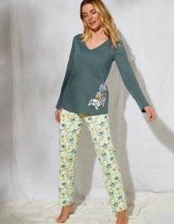 Tee-shirt Pyjama Manches Longues Imprimé Placé "pétales De Fleurs" -Boutique De Lingerie De Mode 703608 C01 zoomx vue3