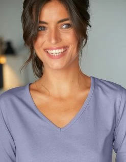 Tee-shirt Pyjama Manches Longues Uni -Boutique De Lingerie De Mode 703609 C01 zoomx vue4