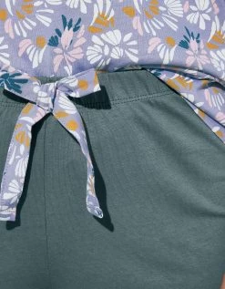 Pantacourt Pyjama Imprimé Placé "pétales De Fleurs" -Boutique De Lingerie De Mode 703612 01 3