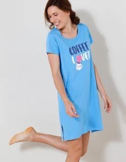 Chemise De Nuit Courte Imprimé "Coffee Lover"(1)