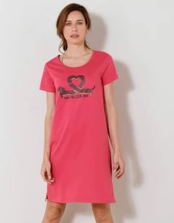 Chemise De Nuit Courte Imprimé Teckel "Mon Meilleur Ami" -Boutique De Lingerie De Mode 703616 C01 zoomx vue3