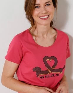 Chemise De Nuit Courte Imprimé Teckel "Mon Meilleur Ami" -Boutique De Lingerie De Mode 703616 C01 zoomx vue4