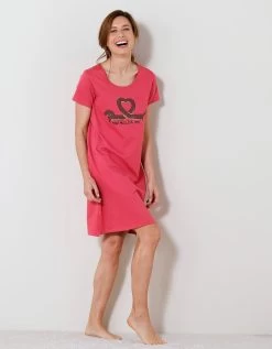 Chemise De Nuit Courte Imprimé Teckel "Mon Meilleur Ami" -Boutique De Lingerie De Mode 703616 C01 zoomx vue5