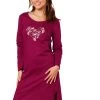 Chemise De Nuit Courte Manches Longues Motif "papillons" -Boutique De Lingerie De Mode 703619 C01 zoomx