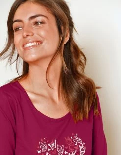 Chemise De Nuit Courte Manches Longues Motif "papillons" 12 Chemise De Nuit Courte Manches Longues Motif "papillons" -Boutique De Lingerie De Mode 703619 C01 zoomx vue5