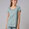 Tee-shirt De Pyjama Manches Courtes Imprimé Base Fleurs -Boutique De Lingerie De Mode 703623 C03 zoomx
