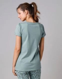 Tee-shirt De Pyjama Manches Courtes Imprimé Base Fleurs -Boutique De Lingerie De Mode 703623 C03 zoomx vue7