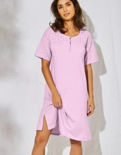 Chemise De Nuit Courte Coton Et Broderie Anglaise -Boutique De Lingerie De Mode 703627 C02 zoomx vue3