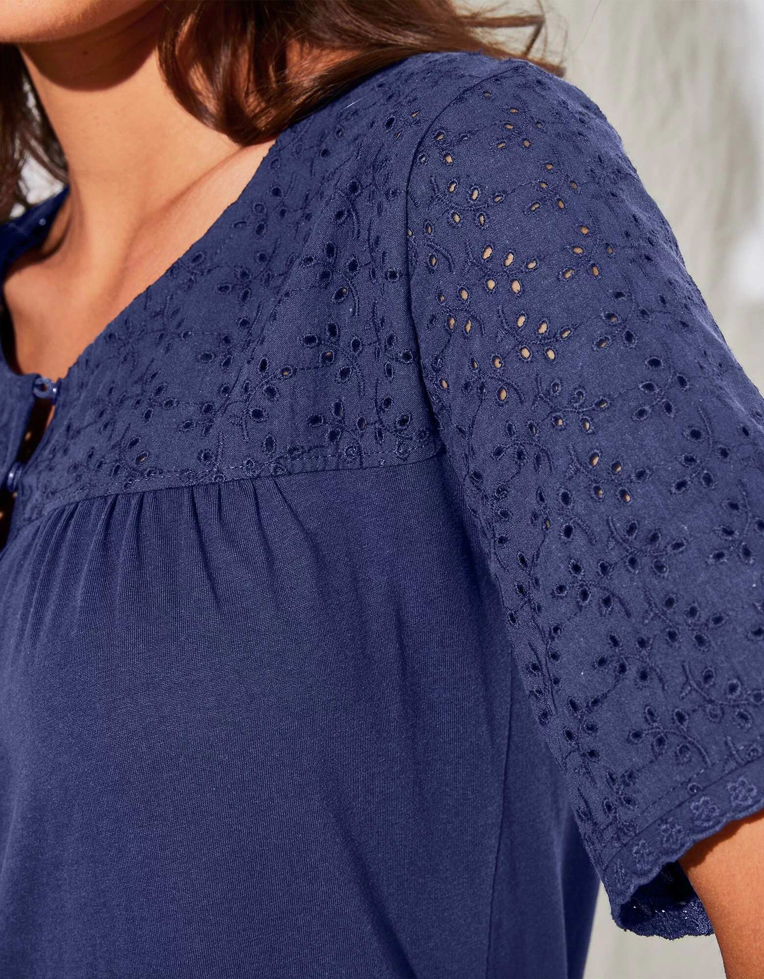 Chemise De Nuit Longue Coton Et Broderie Anglaise 6 Chemise De Nuit Longue Coton Et Broderie Anglaise â Image 4