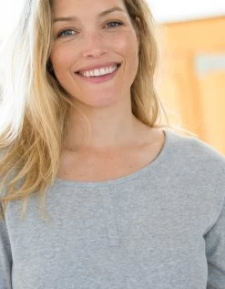 Tee-shirt Pyjama Manches Longues Uni Coton -Boutique De Lingerie De Mode 703631 C01 zoomx vue3