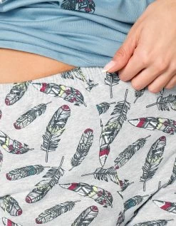 Pyjama Coton Imprimé "plumes" -Boutique De Lingerie De Mode 703653 C01 zoomx vue6