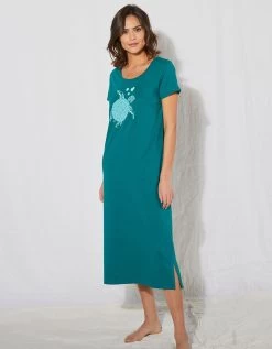 Chemise De Nuit Longue Coton – Imprimé "tortue"