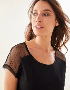 Chemise De Nuit Viscose Et Plumetis -Boutique De Lingerie De Mode 703669 C02 zoomx vue3
