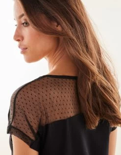 Chemise De Nuit Viscose Et Plumetis -Boutique De Lingerie De Mode 703669 C02 zoomx vue5