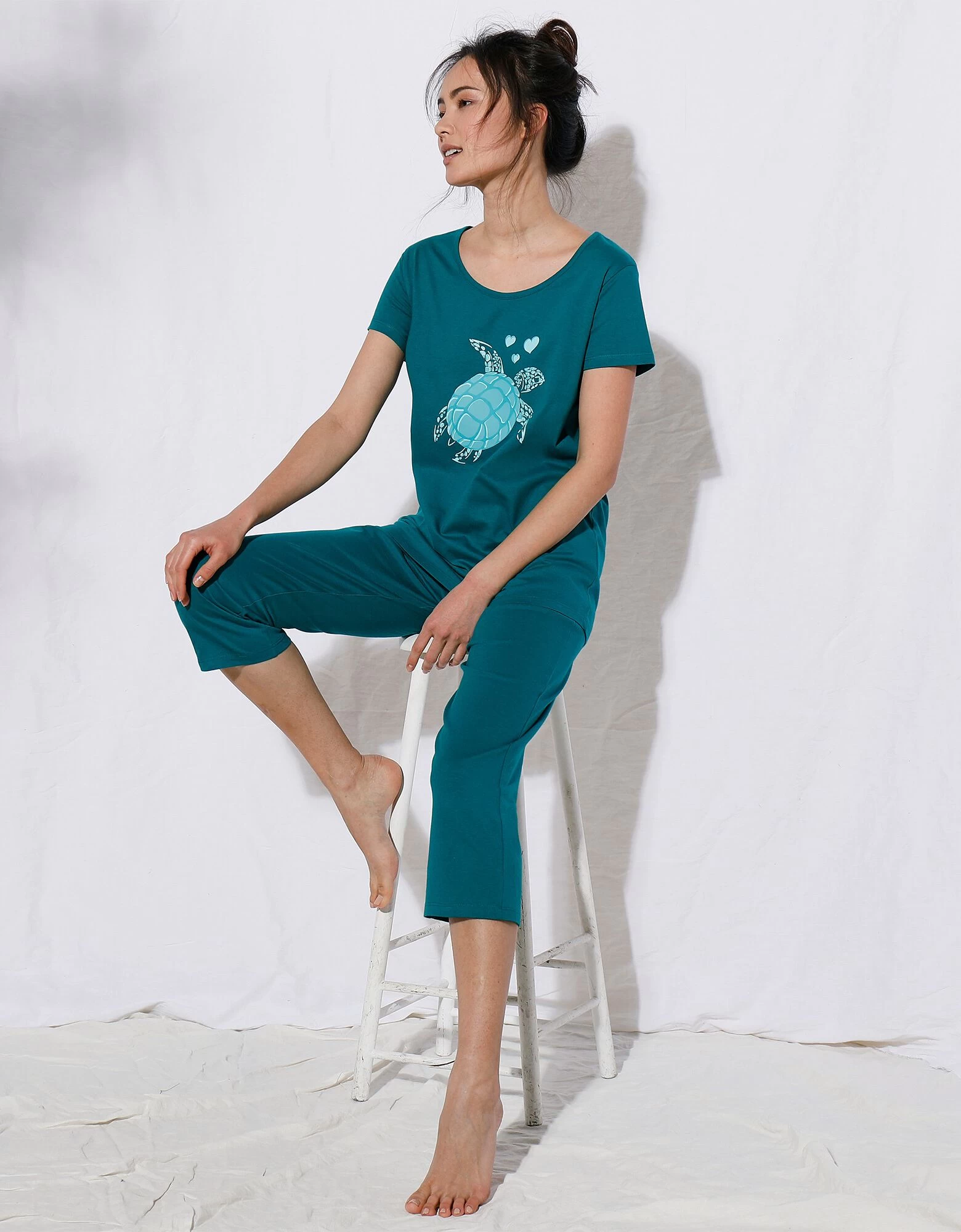 Pyjacourt Coton Manches Courtes Imprimé Placé « tortue De Mer » 3 Pyjacourt Coton Manches Courtes Imprimé Placé « tortue De Mer »