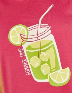 Chemise De Nuit Courte En Coton Motif Limonade Manches Courtes -Boutique De Lingerie De Mode 703683 C01 zoomx vue6