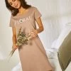Chemise De Nuit Courte Manches Courtes En Coton Motif Floral -Boutique De Lingerie De Mode 703693 C01 zoomx
