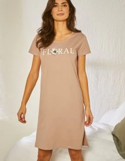 Chemise De Nuit Courte Manches Courtes En Coton Motif Floral -Boutique De Lingerie De Mode 703693 C01 zoomx vue4