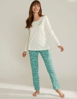 Tee-shirt De Pyjama Manches Longues Imprimé Placé Fleurs -Boutique De Lingerie De Mode 703701 C00 zoomx vue4