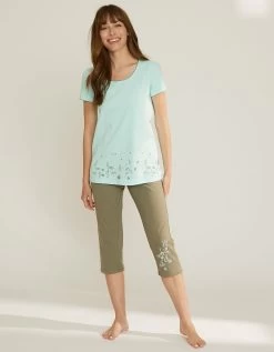 Pantacourt De Pyjama Imprimé Placé Fleurs -Boutique De Lingerie De Mode 703702 C00 zoomx vue5