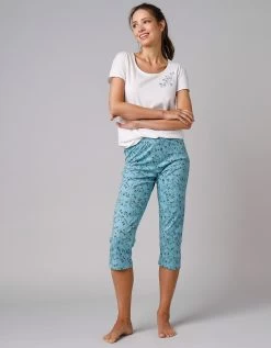 Pantacourt De Pyjama Imprimé Fleurs -Boutique De Lingerie De Mode 703703 C02 zoomx vue3