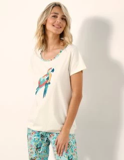 Pyjama Pantacourt Roméo Imprimé Toucan -Boutique De Lingerie De Mode 703720 C01 zoomx vue5