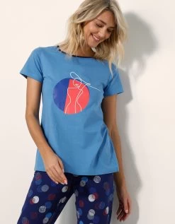 Pyjama Pantacourt Imprimé Arty -Boutique De Lingerie De Mode 703722 C01 zoomx vue4