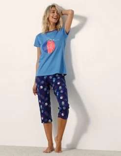 Pyjama Pantacourt Imprimé Arty -Boutique De Lingerie De Mode 703722 C01 zoomx vue5