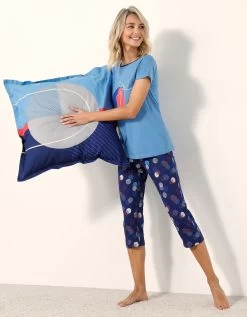 Pyjama Pantacourt Imprimé Arty -Boutique De Lingerie De Mode 703722 C01 zoomx vue7