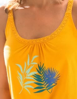 Top De Pyjama En Coton Et Macramé - Uni Tropical -Boutique De Lingerie De Mode 703735 C00 zoomx vue3