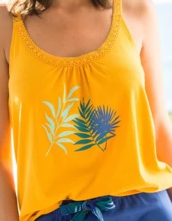 Top De Pyjama En Coton Et Macramé - Uni Tropical -Boutique De Lingerie De Mode 703735 C00 zoomx vue6