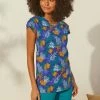 Tee-shirt De Pyjama En Coton Manches Courtes - Imprimé Tropical