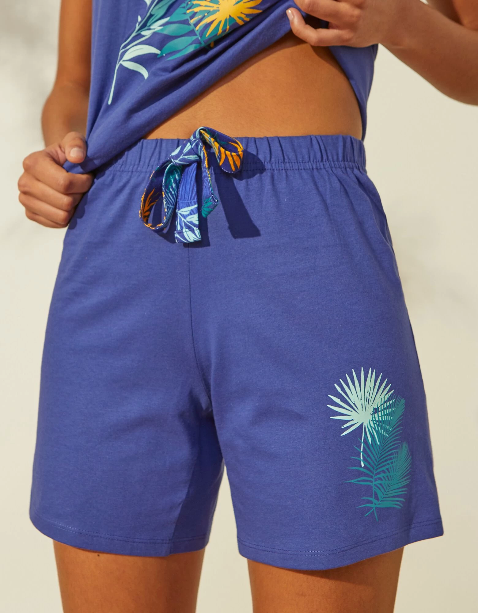 Short De Pyjama En Coton - Uni Tropical 3 Short De Pyjama En Coton - Uni Tropical