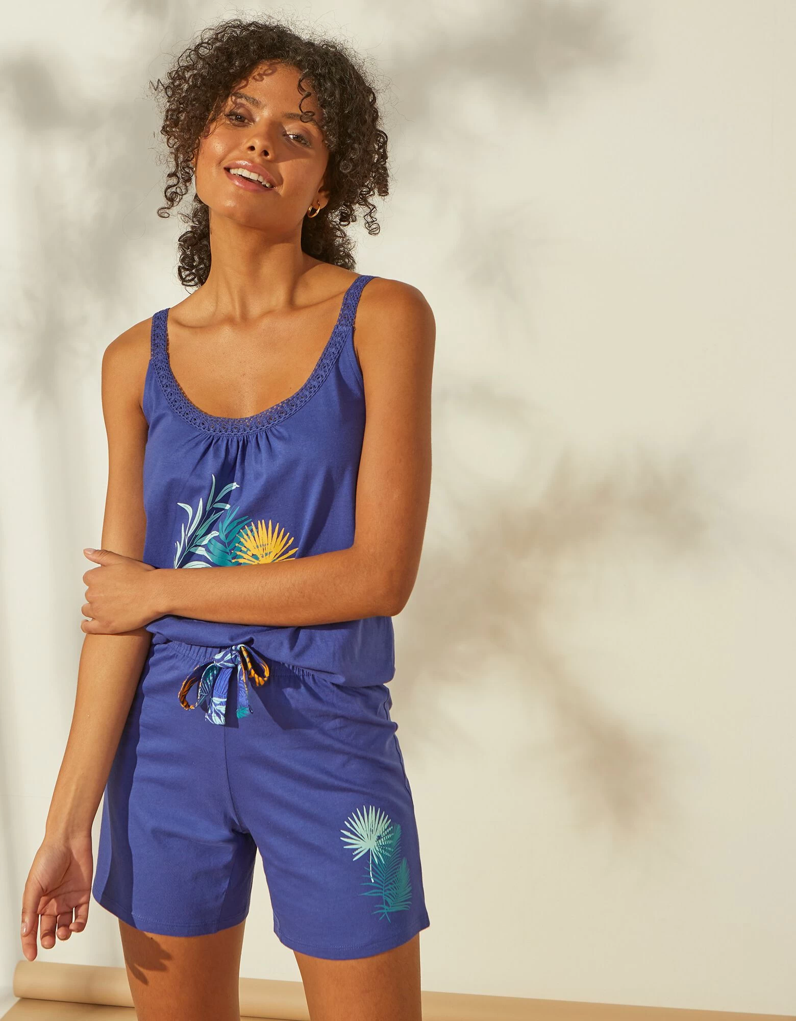 Short De Pyjama En Coton - Uni Tropical 7 Short De Pyjama En Coton - Uni Tropical – Image 5