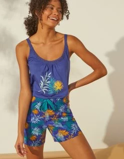 Short De Pyjama En Coton - Imprimé Tropical -Boutique De Lingerie De Mode 703744 C00 zoomx vue3